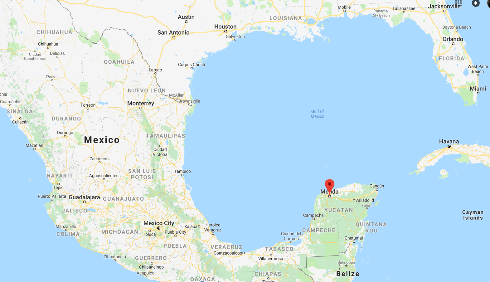 Yucatan Peninsula Mexico Coast Map