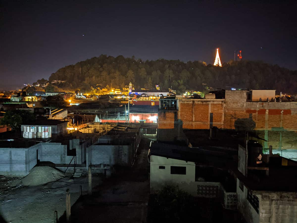 Night view from roof in San Cristobal