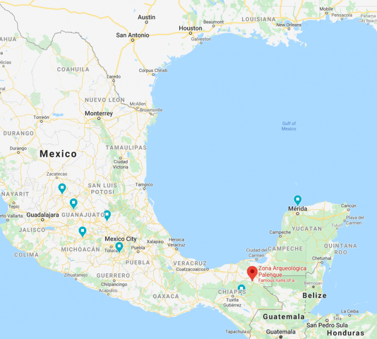 Palenque Mexico Map